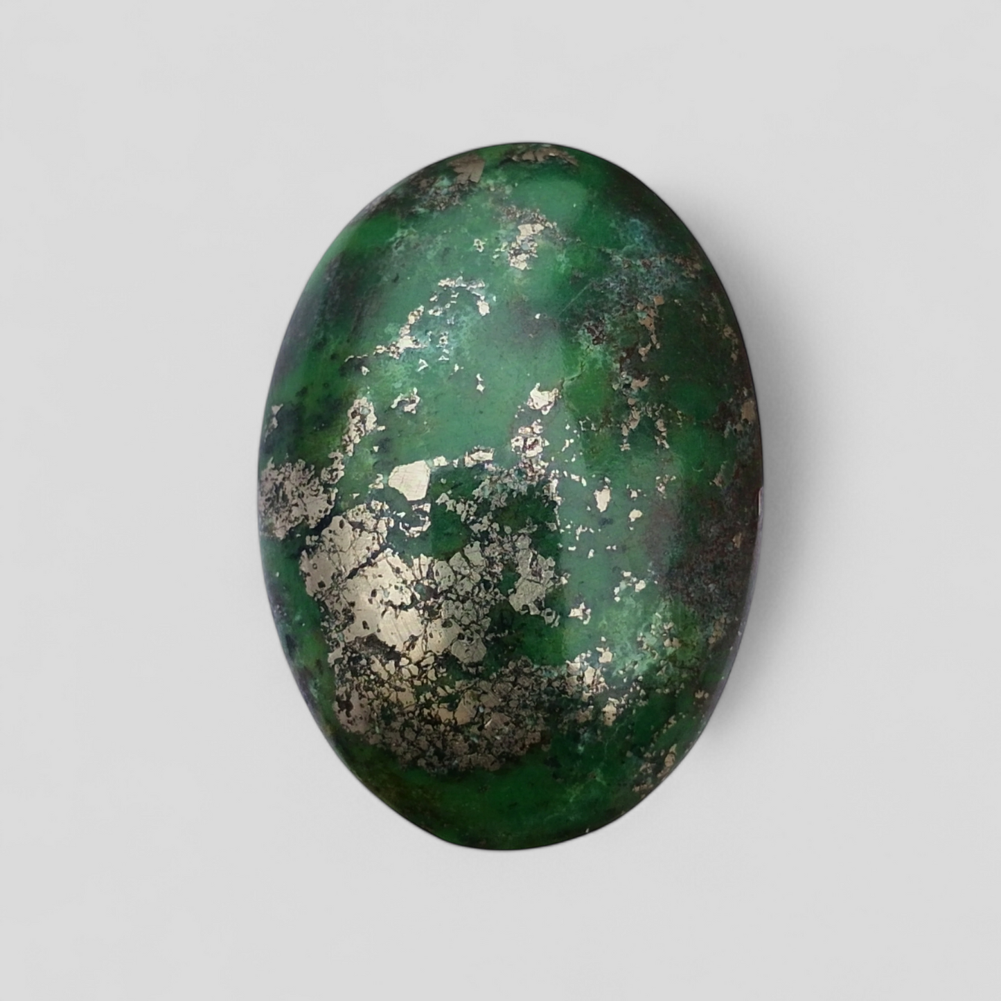 32ct Green Turquoise with Pyrite, Natural Feroza Stone Dimension 19x26x9mm