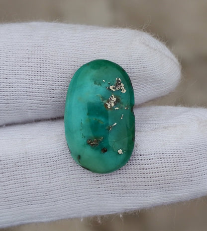 7.7ct Green Turquoise with Pyrite, Natural Feroza Stone Dimension 12x19x5mm