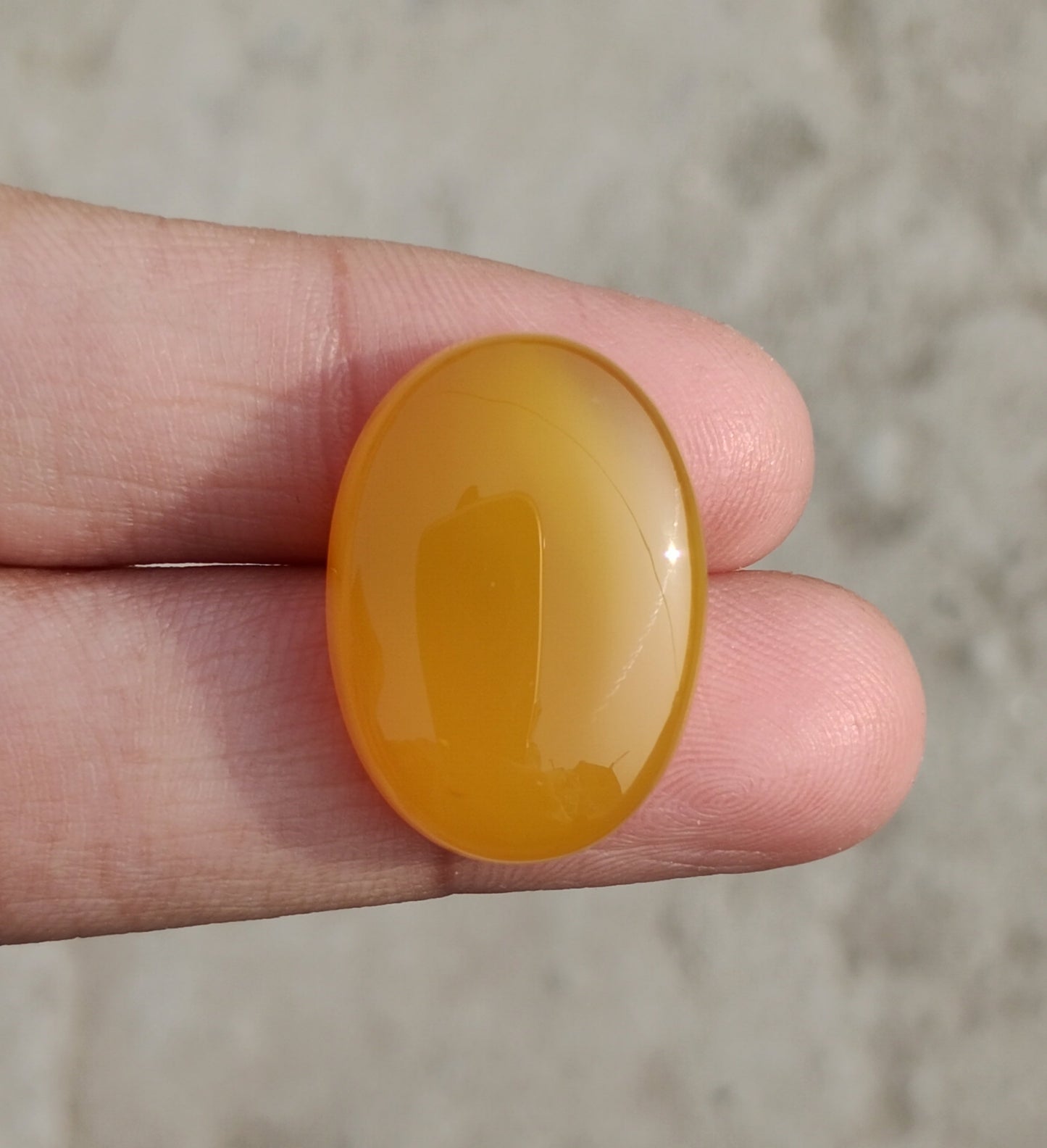 27.8ct Natural Carnelian Gemstone- Yellow Aqeeq - 18x25mm