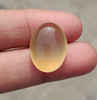 22.2ct Natural Carnelian Gemstone- Yellow Aqeeq- 15x20mm