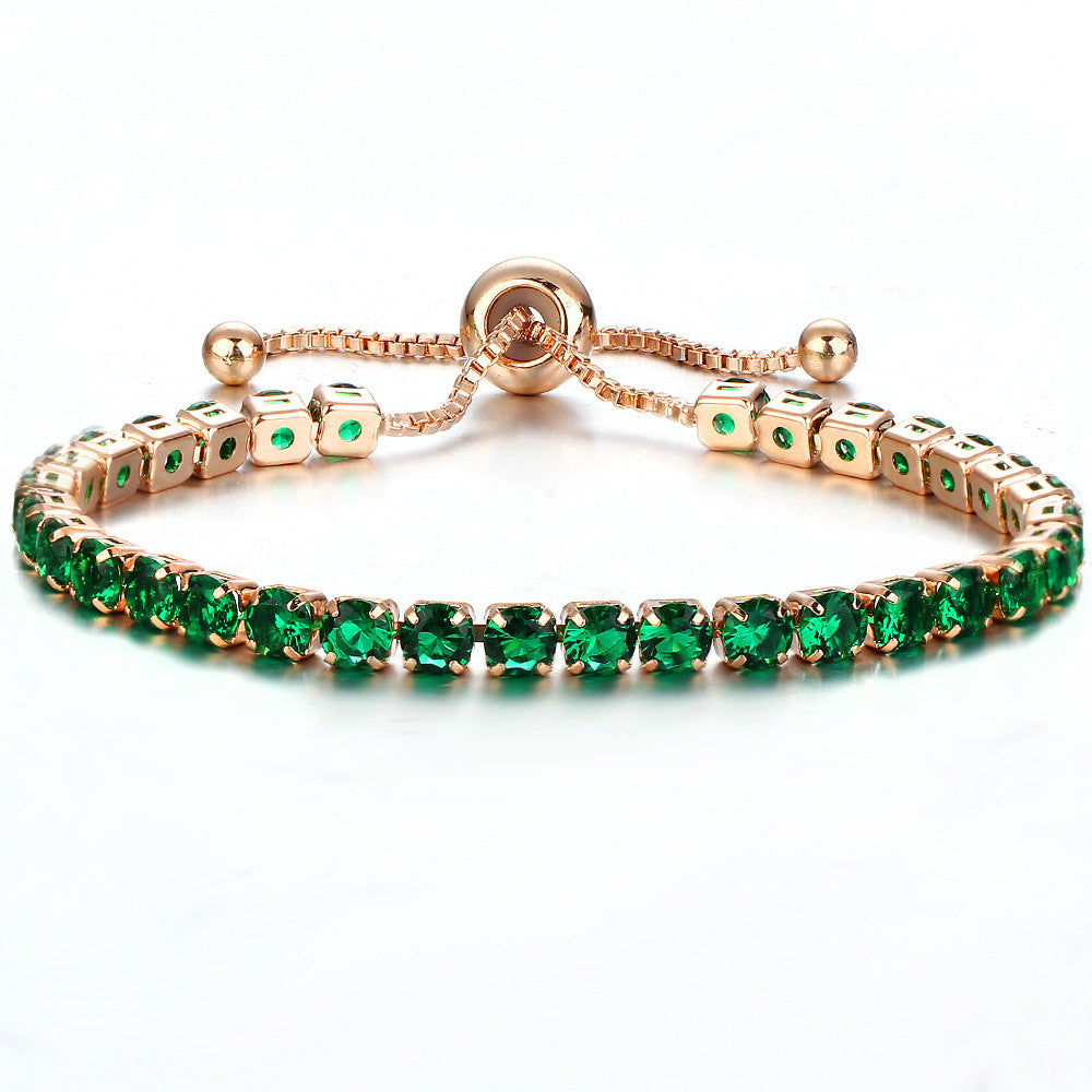 Gold Push Pull Zircon Bracelet