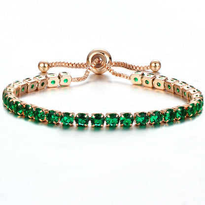 Gold Push Pull Zircon Bracelet