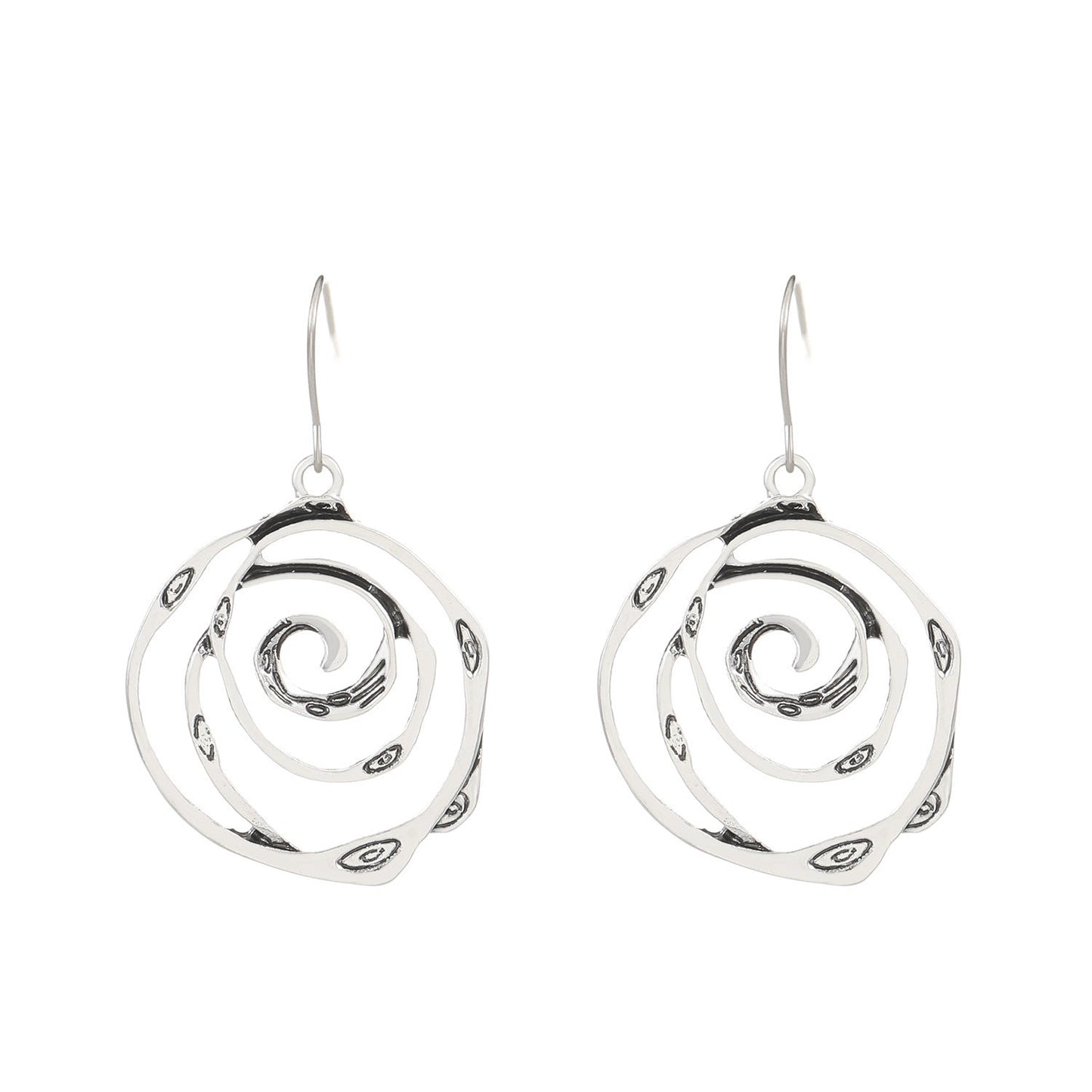 Long Vintage Hollow Circle Vortex Earrings