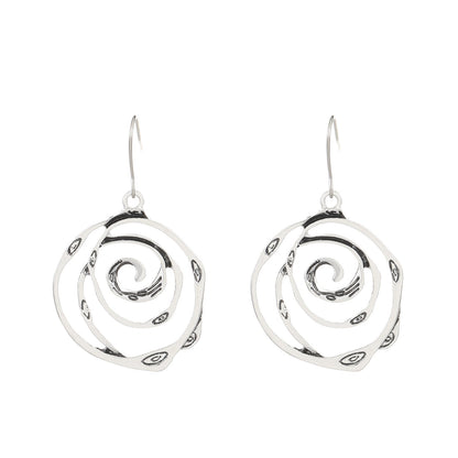 Long Vintage Hollow Circle Vortex Earrings