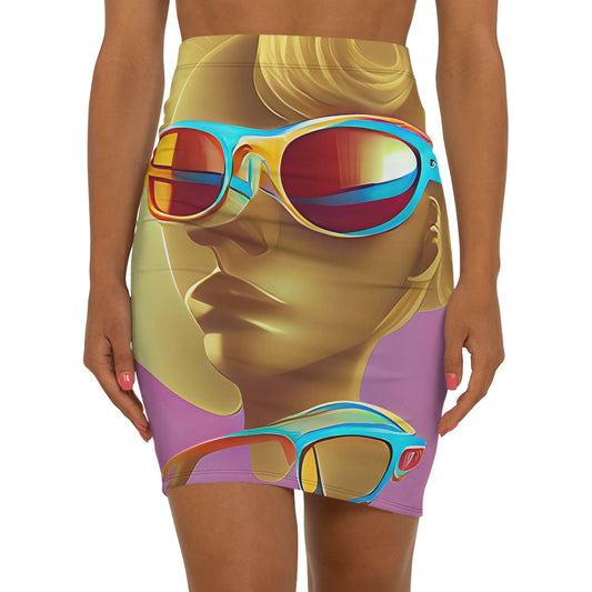 Retro Cool Pink - Womens Pencil Skirt