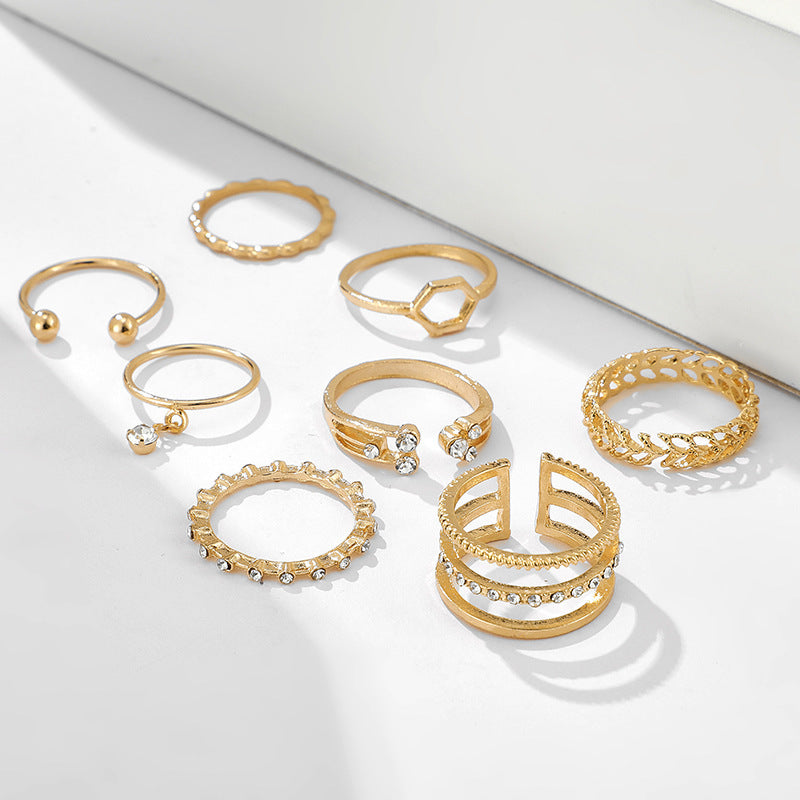 Diamond Set of 8 rings