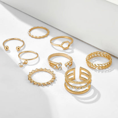 Diamond Set of 8 rings