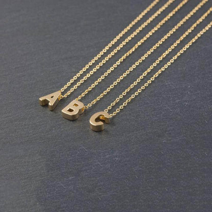Tiny Initial Necklace, Gold & Silver