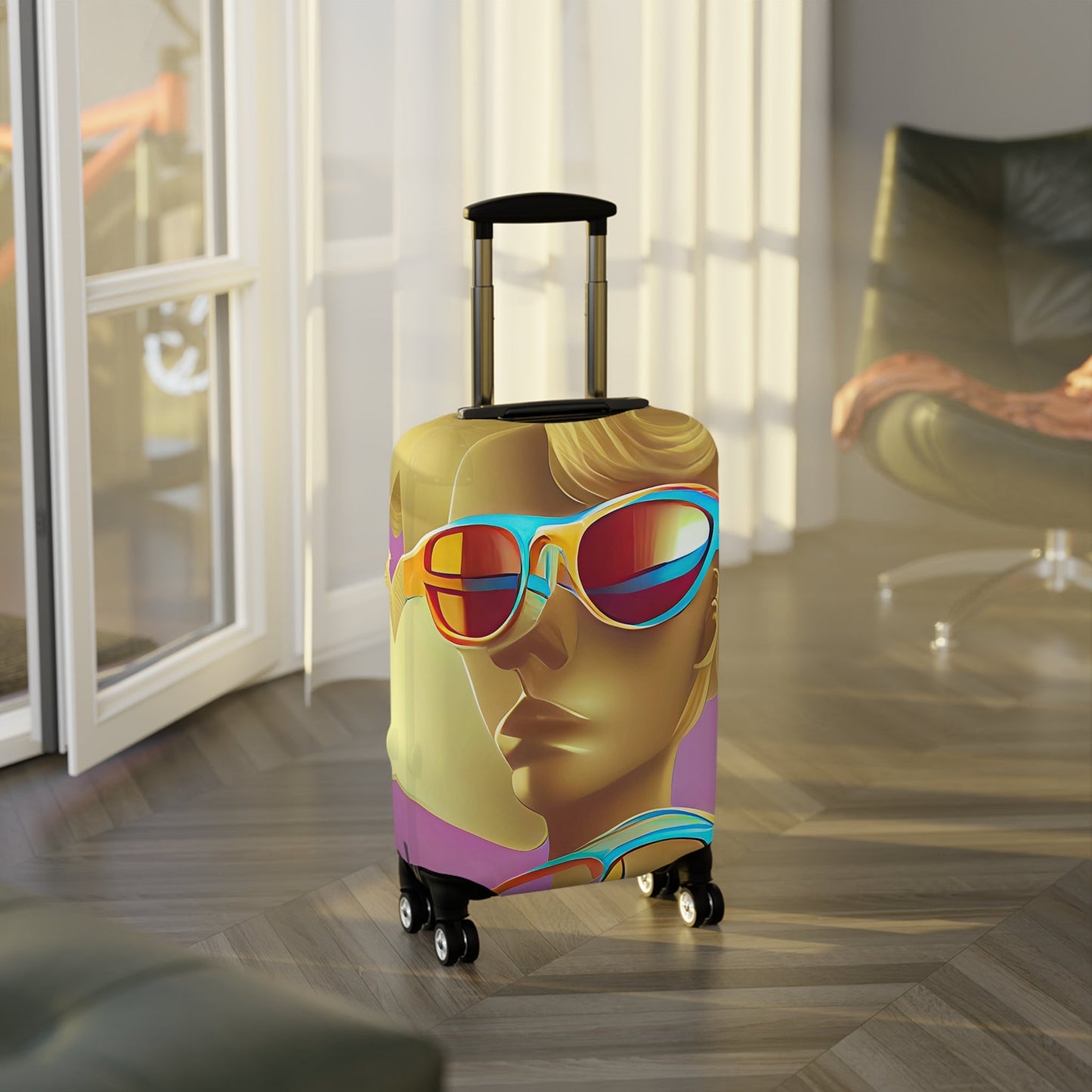 Retro Cool Pink – Protective Suitcase Cover