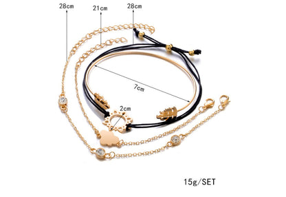 Crystal Wedding Bracelet Sets 4Pcs