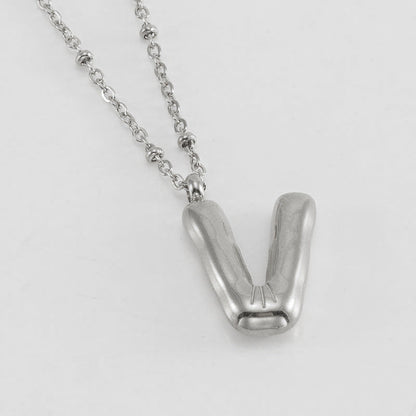 Bubble Letter Pendant Necklace A-Z