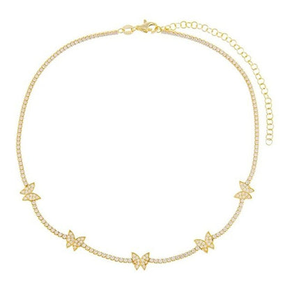 Gold Butterfly Clavicle Chain Necklace