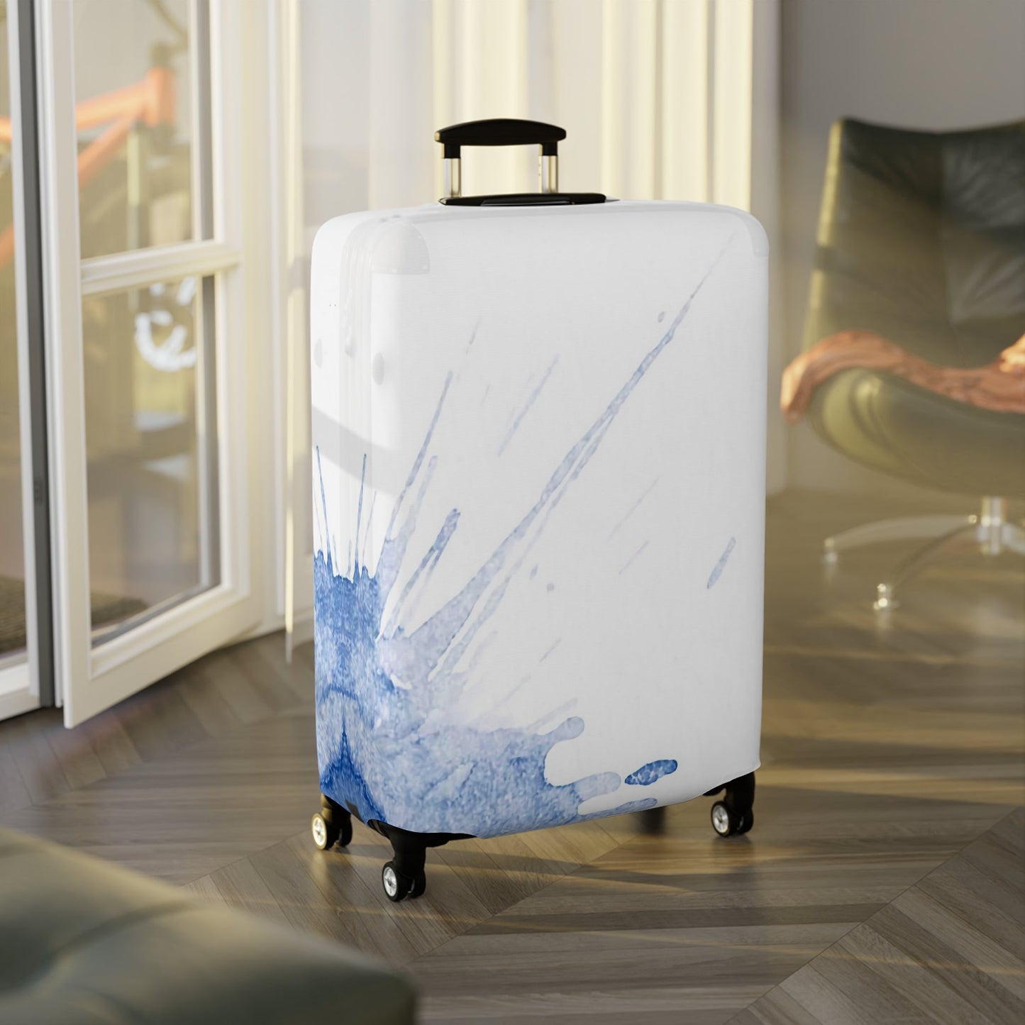 Watercolour Blue Splash – Protective Suitcase Cover