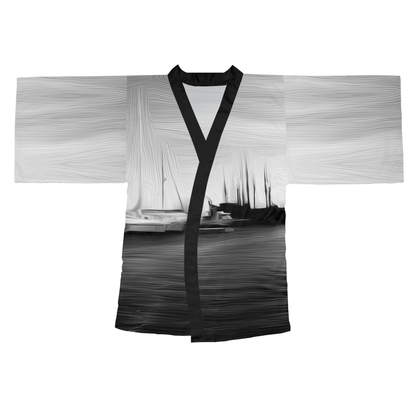 The Sleeping Yachts (at Night) - Womens Kimono Robe