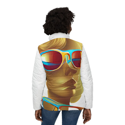 Retro Cool White - Womens Puffer Jacket