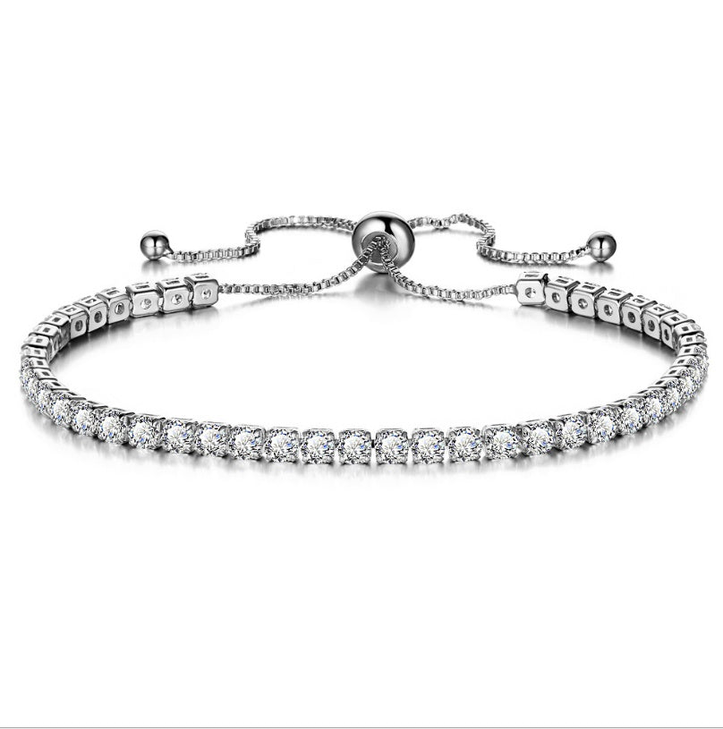 Gold Push Pull Zircon Bracelet