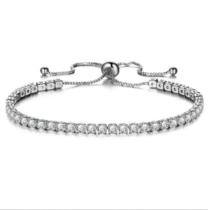 Gold Push Pull Zircon Bracelet