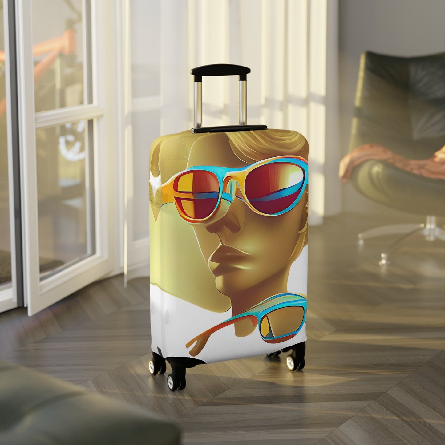 Retro Cool White – Protective Suitcase Cover