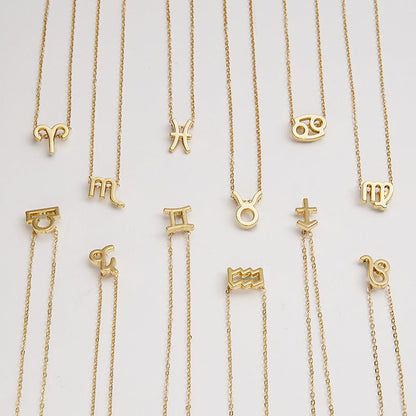 12 Zodiac Sign Constellation Pendant Necklace