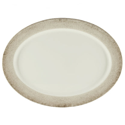 Jazz Oval Melamine Platter with Crackle-Finished Border