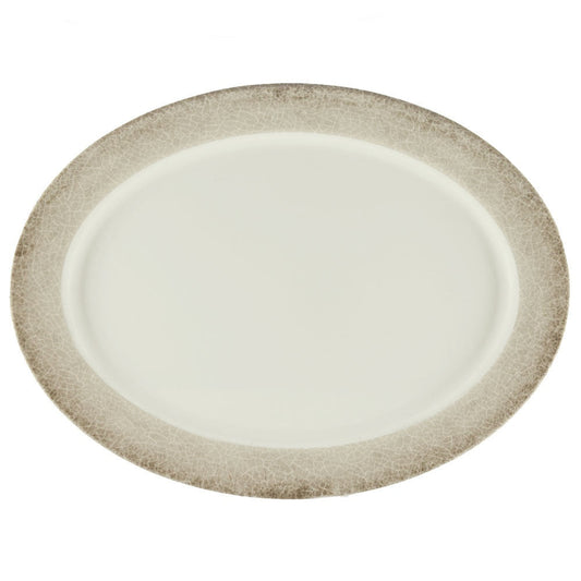 Jazz Oval Melamine Platter with Crackle-Finished Border