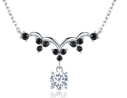 Elegant Sterling Silver Zircon Necklace