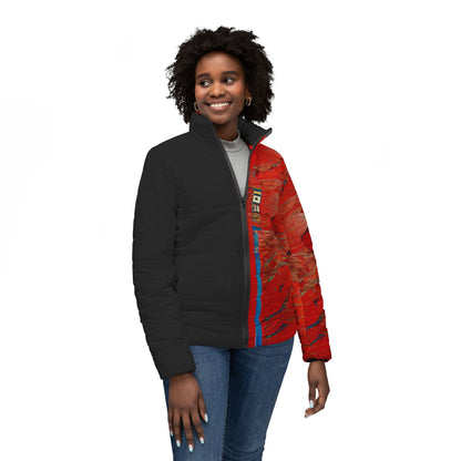 Half Black Half Hónghǎi - Womens Puffer Jacket