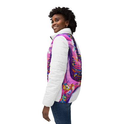 Hippie Guitar - Womens Puffer Jacket