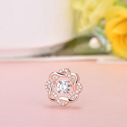 Zircon Round Square Double Pendant Necklace