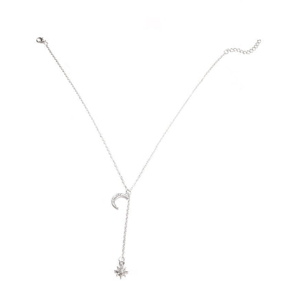 Retro Moon and Sun Pendant Necklace