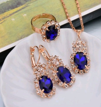 Water Drop Diamond Necklace, Earrings & Rings Sets