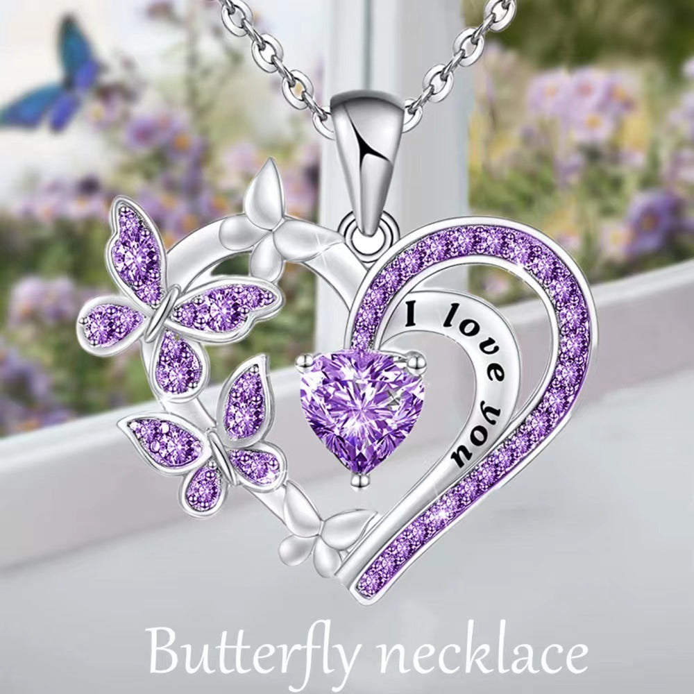 Heart Butterfly Love Necklace