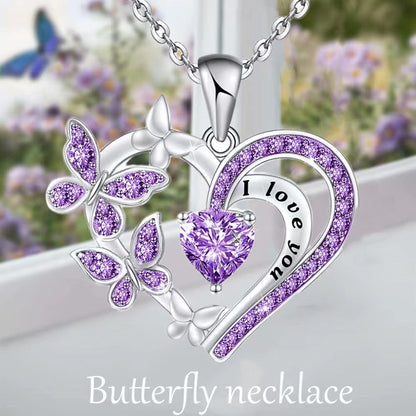 Heart Butterfly Love Necklace