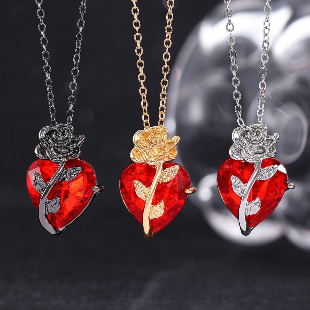 Rose Heart Love Necklace