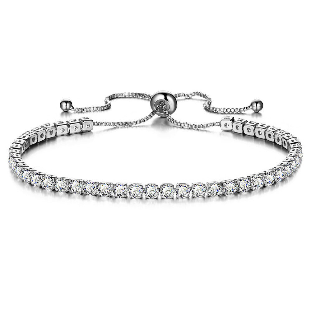 Gold Push Pull Zircon Bracelet