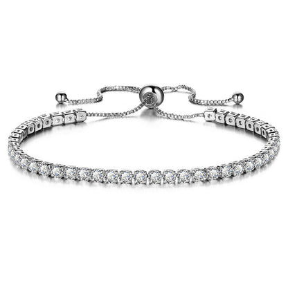 Gold Push Pull Zircon Bracelet
