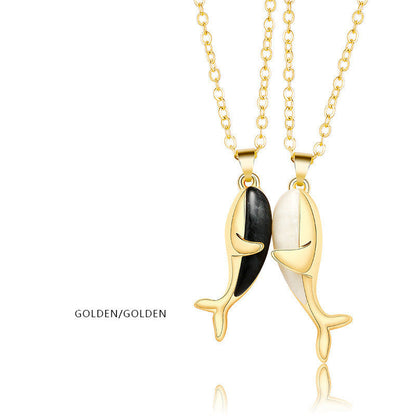 Holding Hands Couple Necklace, 2Pc Set