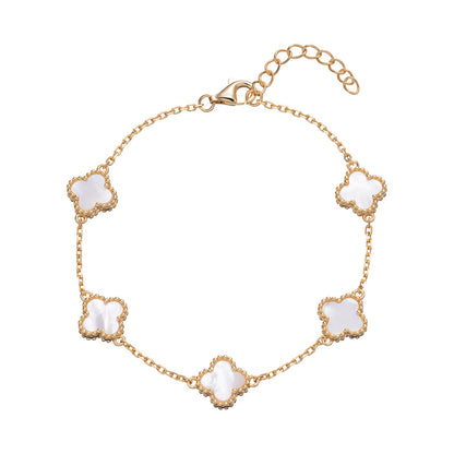 Mother Of Pearl Clover Bracelet