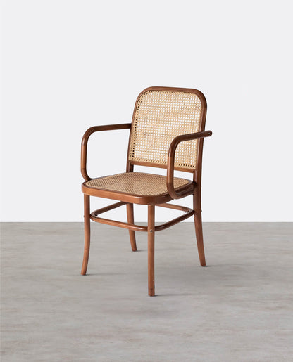 Paris G04 Rattan Dining Chair, Walnut