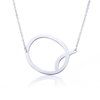 Big Initial Letter Pendant Necklace, Gold Silver, and Rose Gold