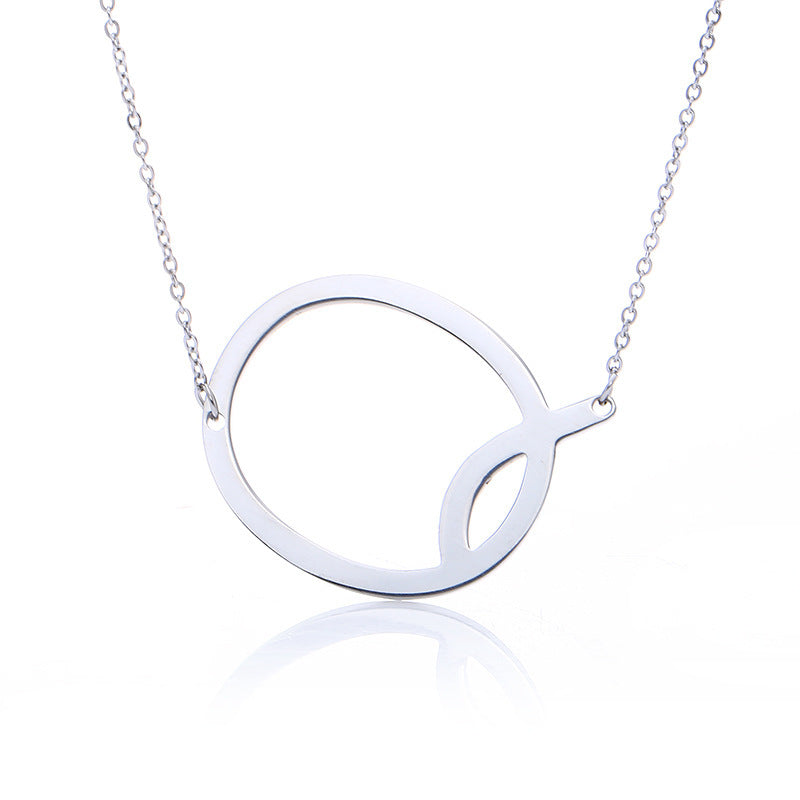 Big Initial Letter Pendant Necklace, Gold Silver, and Rose Gold