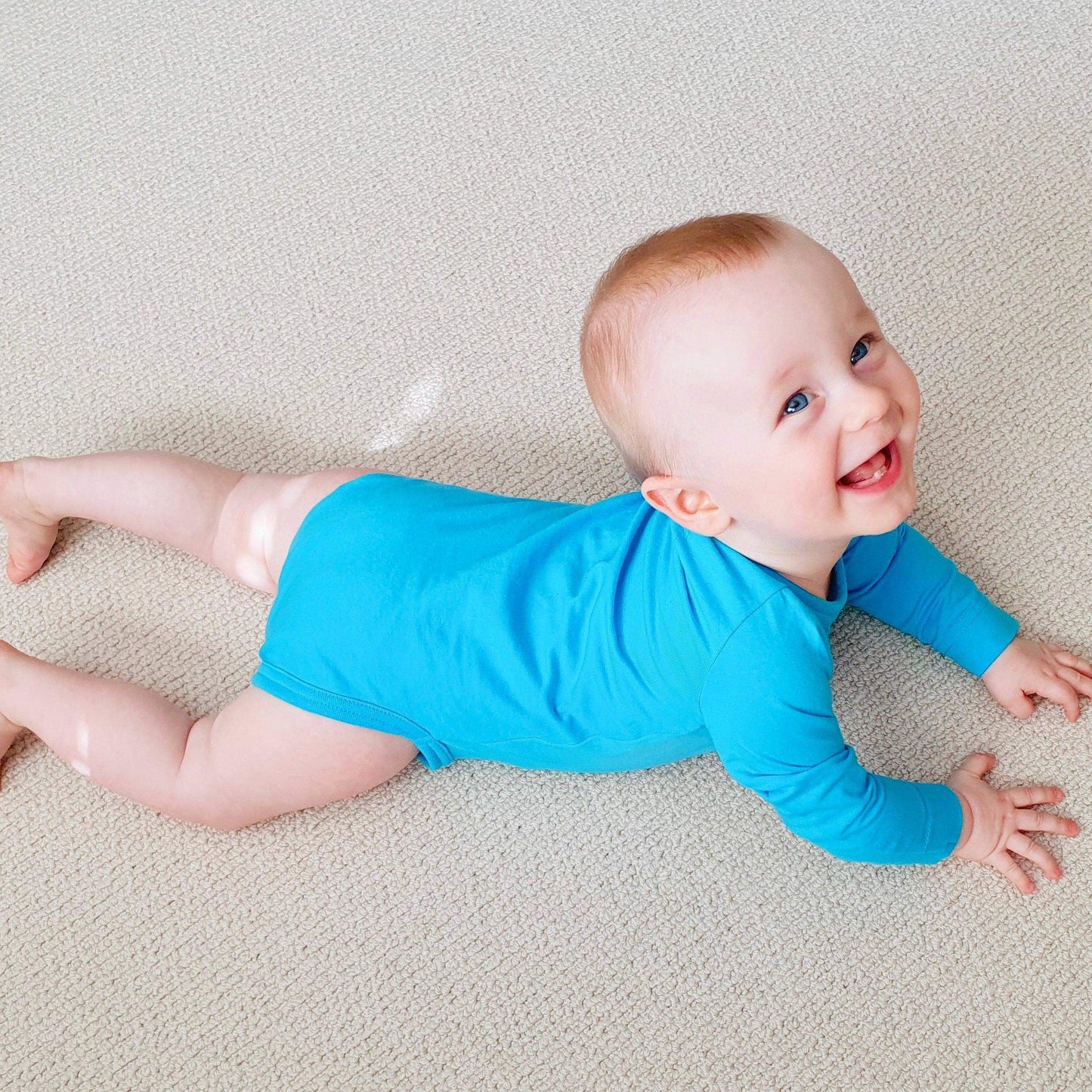 ScandiBugs Own Label Organic Long Sleeve Vest - Tempting Turquoise
