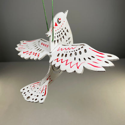 Christmas Bird Bauble - Handmade Ornament