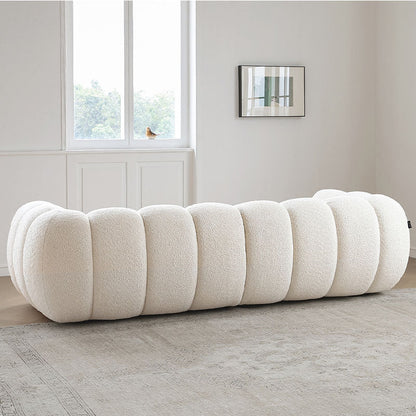 Randee BoBo Three Seater Sofa, White Boucle