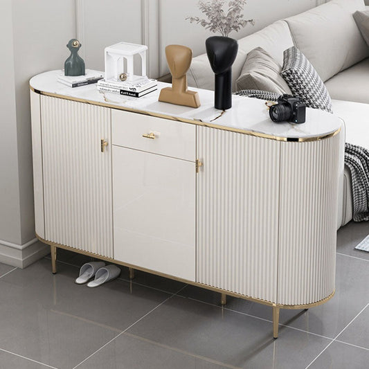Drake Shoe Storage, White & Gold