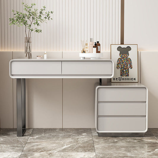Dobson Dressing Table With LED Mirror,  Light Grey