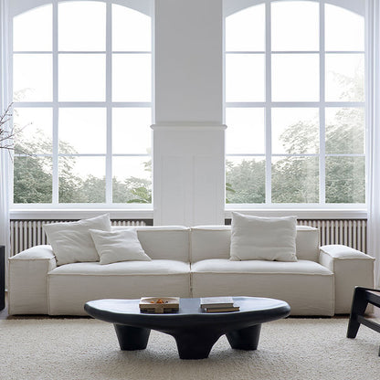 Zaavan Three Seater Sofa, Modular Sofa, White Linen