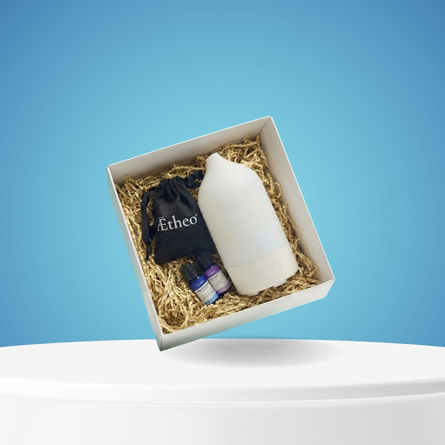 Aetheo Elegant Sleep Gift Set — White Diffuser and 2 Essential Oils
