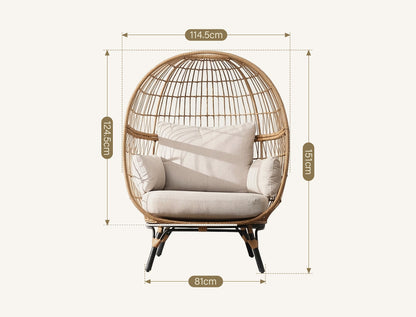Simera Rattan Garden Ball Chair with Stand, Indoor/ Outdoor Furniture