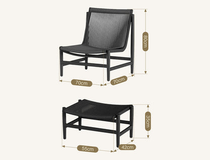 Lavoie Outdoor Lounge Chair With Footstool, Rattan